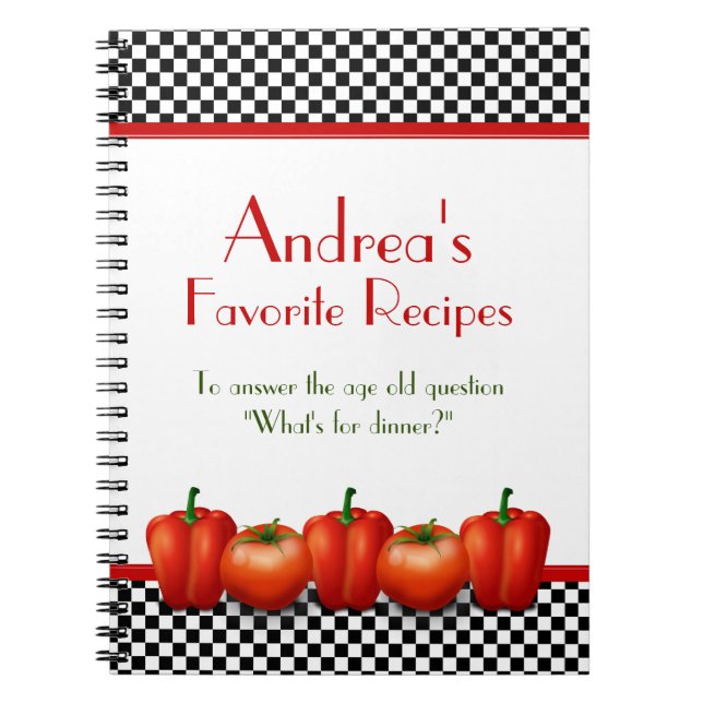 Caderno Espiral Notebook de receitas personalizadas da cozinha ita (Frente)