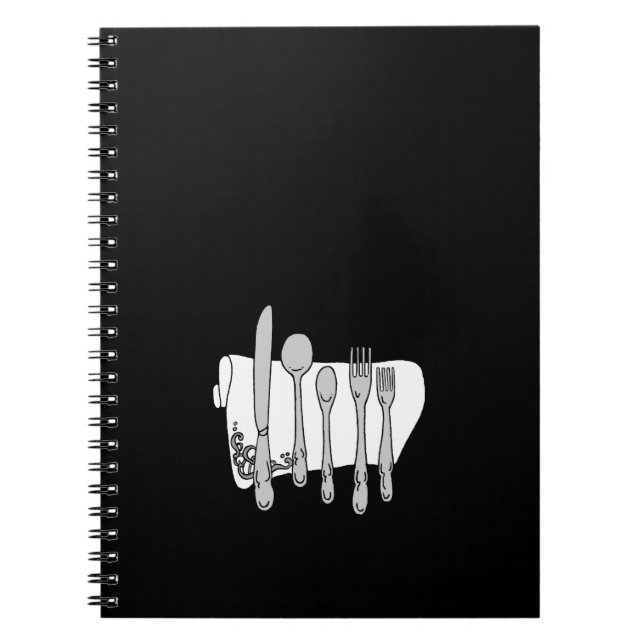Caderno Espiral Notebook de recepção de Design de firmware preto e (Frente)