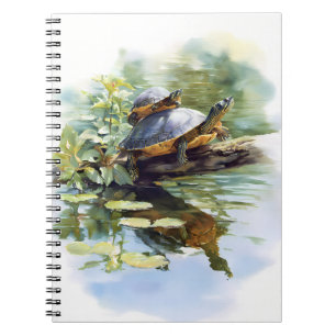 Caderno Espiral Notebook de Reflexão por Aquarela de Turtle Pond