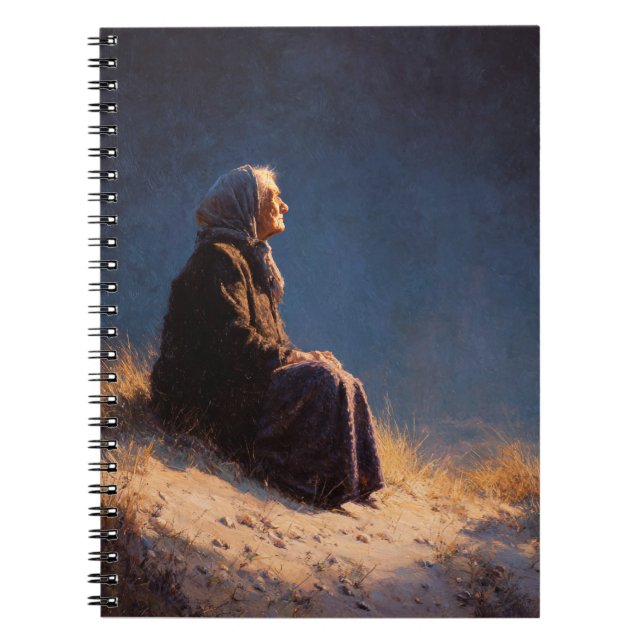 Caderno Espiral Notebook de reflexão sunset para mulheres idosas (Frente)
