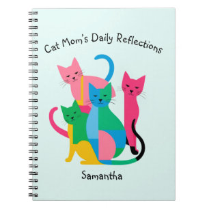 Caderno Espiral Notebook de Reflexões de Mães de Cat de Nome Perso
