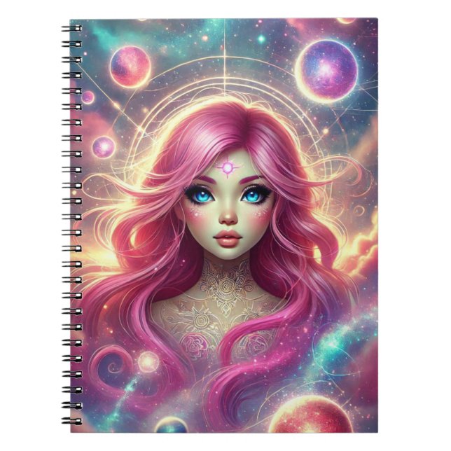 Caderno Espiral Notebook de Reflexões Radiantes Aura brilhante (Frente)
