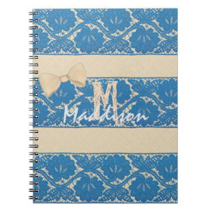 Caderno Espiral Notebook de Script Elegante do Nome do Girly Monog
