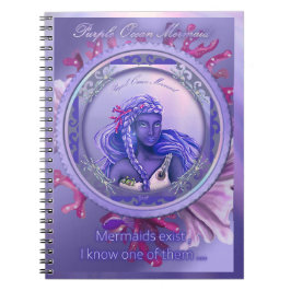 Caderno Espiral Notebook de Sereia do Oceano Roxo