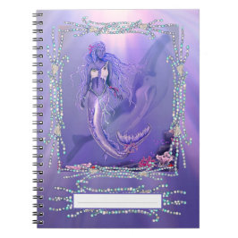 Caderno Espiral Notebook de Sereia do Oceano Roxo