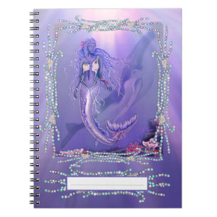 Caderno Espiral Notebook de Sereia do Oceano Roxo