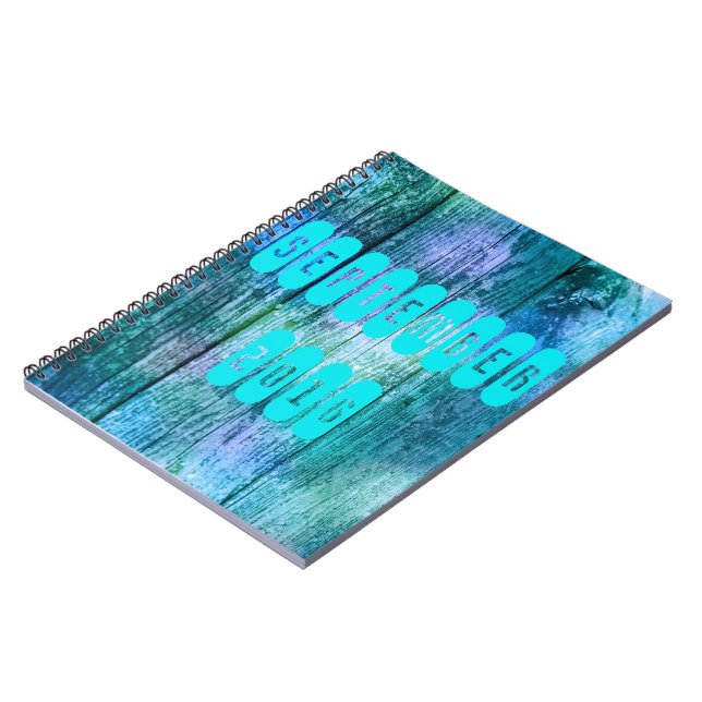 Caderno Espiral Notebook de setembro de 2016, Turquesa Roxa Mês (Left Side)