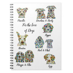 Caderno Espiral Notebook de sobrevoo do cão 6,50" x 8,75"