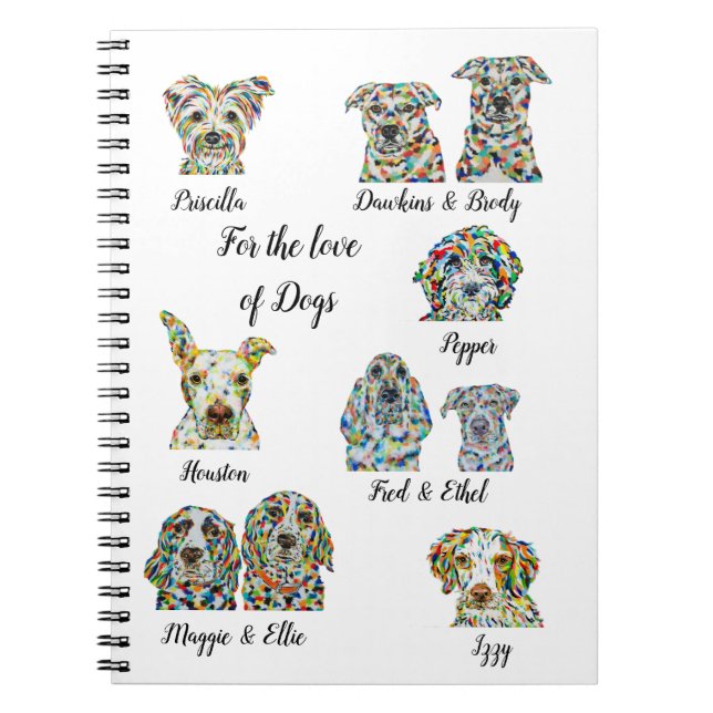 Caderno Espiral Notebook de sobrevoo do cão 6,50" x 8,75" (Frente)