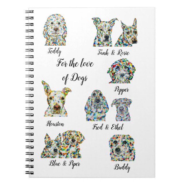 Caderno Espiral Notebook de sobrevoo do cão 6,50" x 8,75" (Frente)