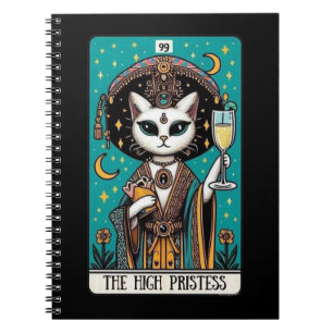 Caderno Espiral Notebook de Tarot Gato de Alto Sacerdote