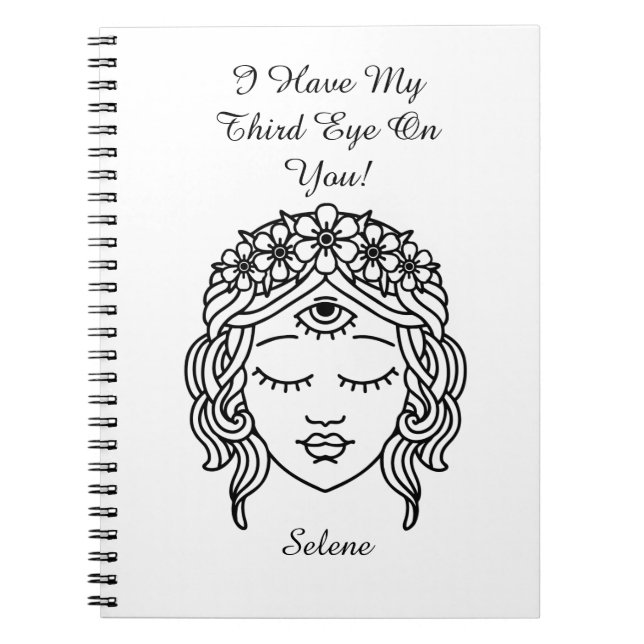 Caderno Espiral Notebook de terceiro olho budista Deus Shiva (Frente)