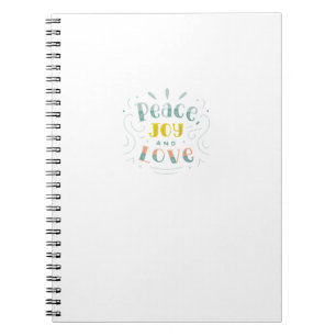 Caderno Espiral Notebook de Tipografia da Paz Moderna e do Amor