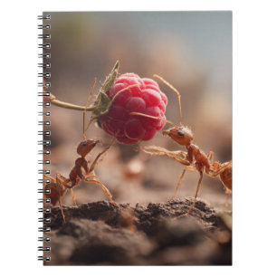 Caderno Espiral Notebook de trabalho em equipe Ants Raspberry