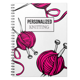 Caderno Espiral Notebook de tricô personalizado