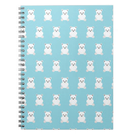 Caderno Espiral Notebook de Urso Polar Branco