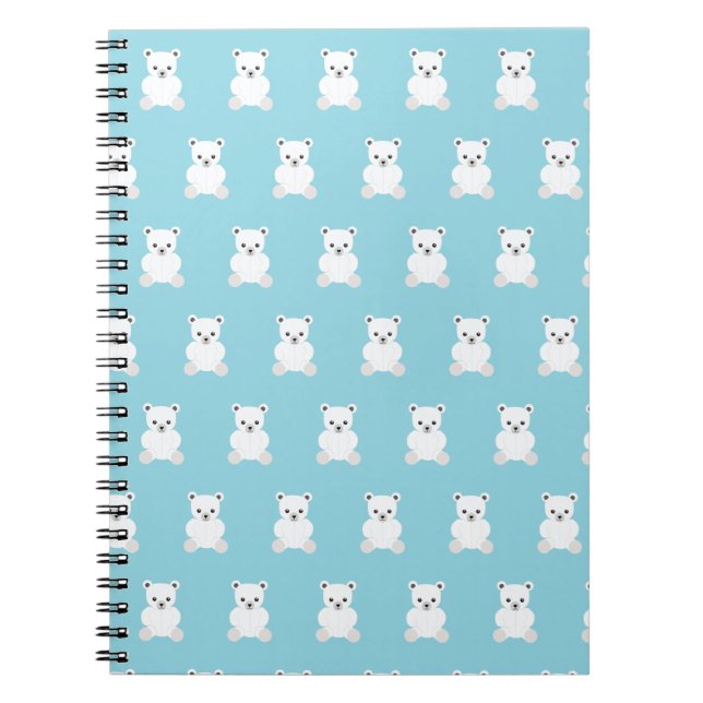 Caderno Espiral Notebook de Urso Polar Branco (Frente)