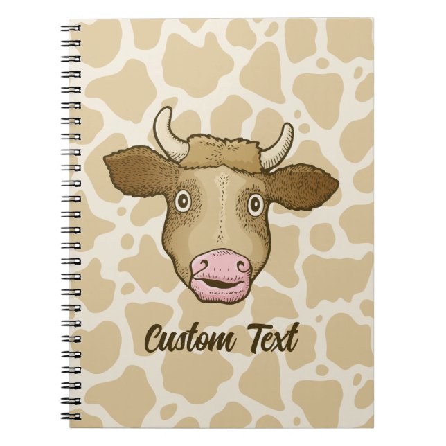 Caderno Espiral Notebook de vaca surpreso (Frente)