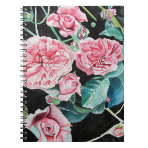 Caderno Espiral Notebook de Vazio de Rosas Rosa Muito Velho