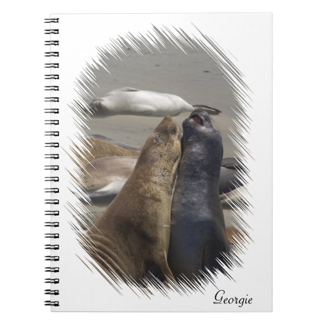 Caderno Espiral Notebook de vedação de elefantes (Frente)