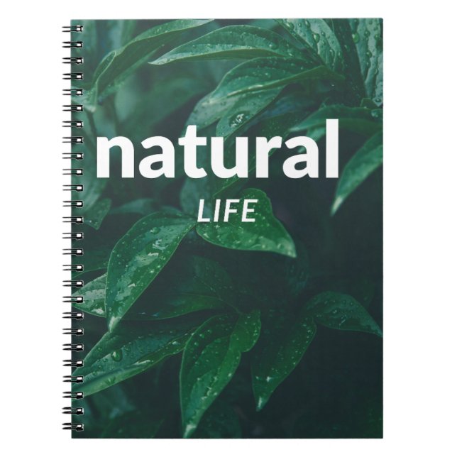 Caderno Espiral Notebook de vida natural - Cobrir de folhas verdes (Frente)