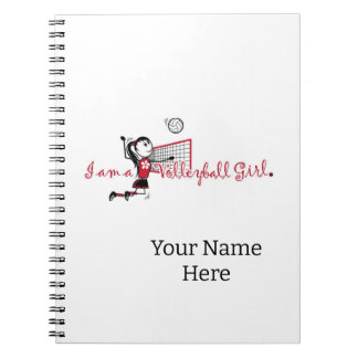 Caderno Espiral Notebook de vôlei de moça bonita