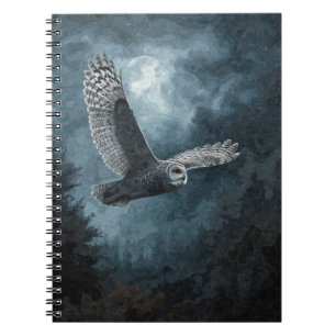 Caderno Espiral Notebook de voo Owl Moonlit
