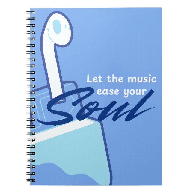 Caderno Espiral Notebook "Deixe a música fácil" (Frente)