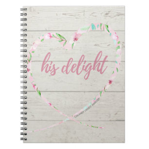 Caderno Espiral Notebook Delight (fundo de madeira leve)