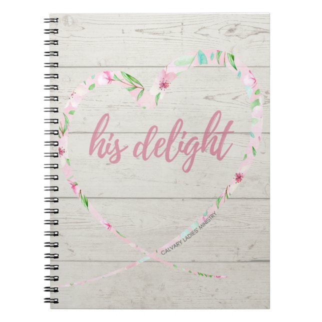 Caderno Espiral Notebook Delight (fundo de madeira leve) (Frente)
