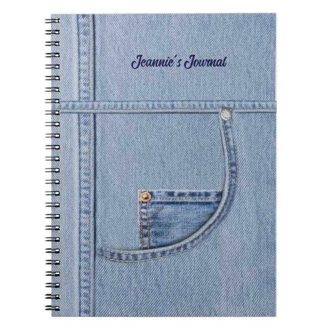 Caderno Espiral Notebook "Denim" (personalizável) (Frente)