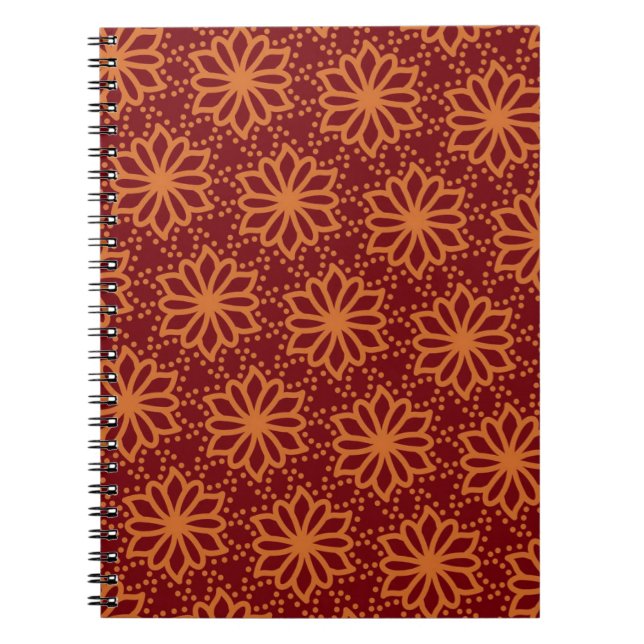 Caderno Espiral Notebook Desenhado Mão Laranja (Frente)