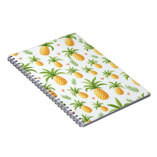 Caderno Espiral notebook design com padrão de abacaxi