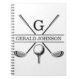Caderno Espiral Notebook Design Monograma Modelo de Golf