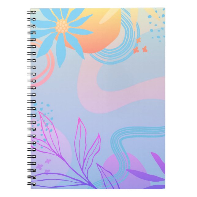 Caderno Espiral Notebook design simples e elegante abstrato espira (Frente)