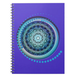 Caderno Espiral Notebook Design verde roxo azul medalhão