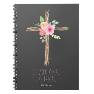 Caderno Espiral Notebook Devocional Personalizado Por Cruz Floral
