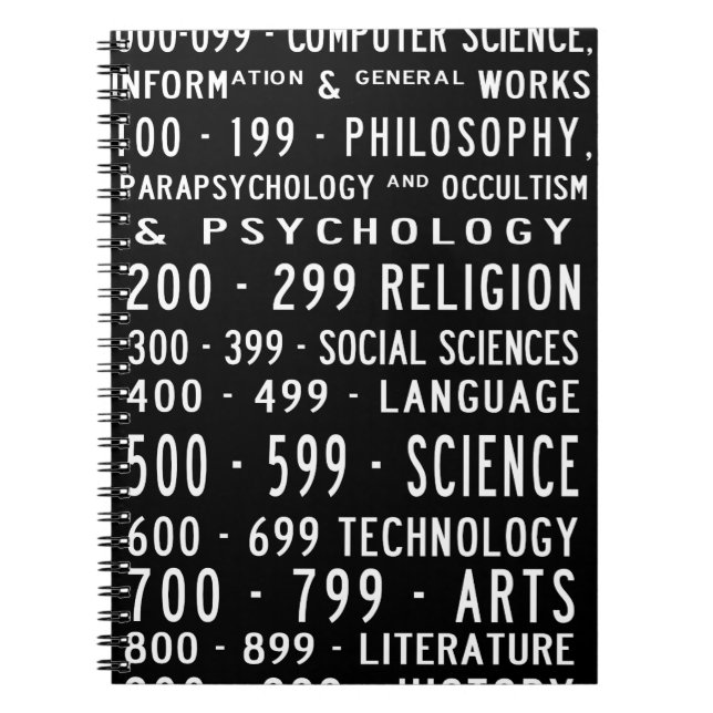 Caderno Espiral Notebook Dewey Decimal (Frente)