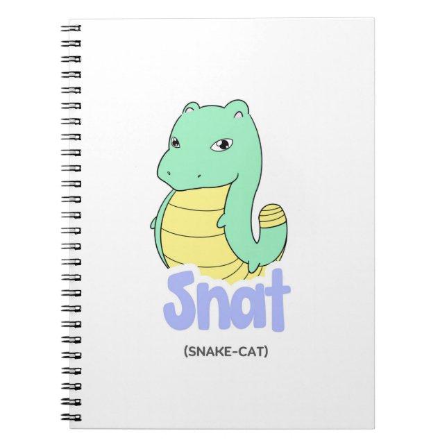 Caderno Espiral Notebook/ Diário bonito (Cobra + Cat) (Frente)