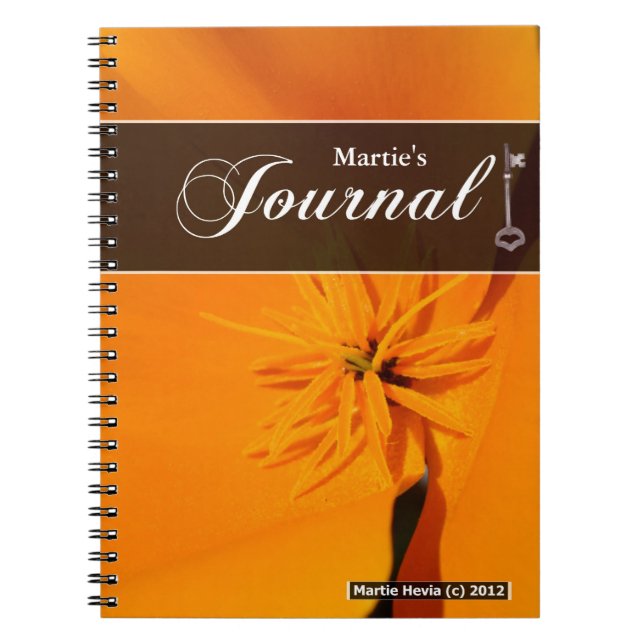 Caderno Espiral Notebook Diário - California Poppy (Frente)