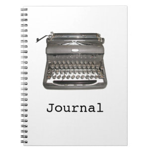 Caderno Espiral Notebook "Diário" com máquina de escrever manual