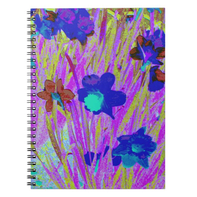 Caderno Espiral Notebook/Diário 'Daffodils Roxos' (Frente)