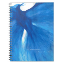 Notebook/ Diário Phoenix pintado com tinta azul