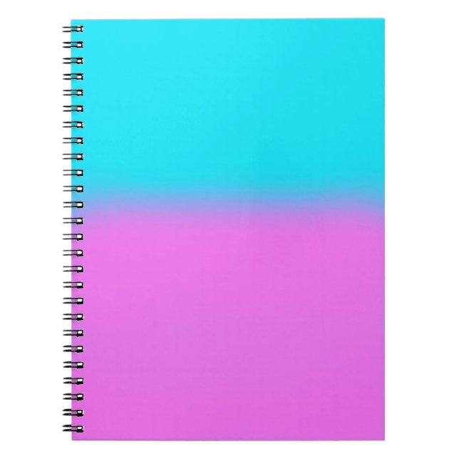 Caderno Espiral Notebook/Diário rosa e turquesa (Frente)