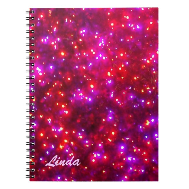 Caderno Espiral Notebook/Diário 'Rosy Sparkle' (Frente)