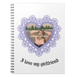 Caderno Espiral Notebook Dingus Heart Lace Frame Spiral