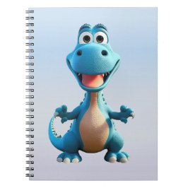 Caderno Espiral Notebook Dinossauro Bonito 6,5 x 8,75 Polegadas