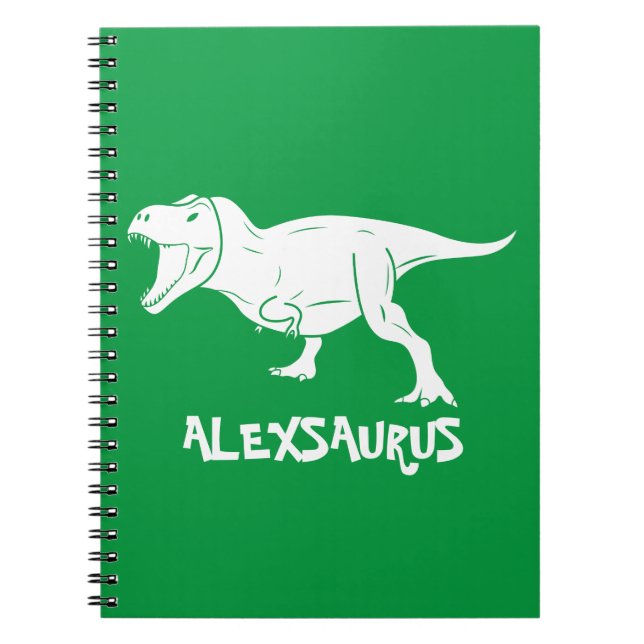 Caderno Espiral Notebook Dinossauro de Nome Personalizado (Frente)