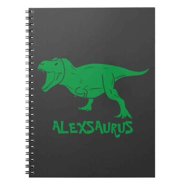 Caderno Espiral Notebook Dinossauro de Nome Personalizado (Frente)