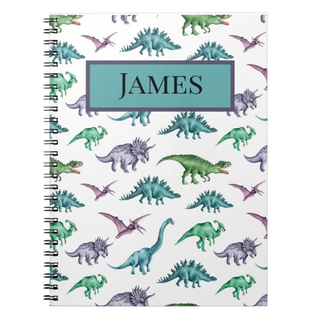 Caderno Espiral Notebook Dinossauro para Crianças (Frente)